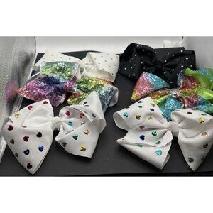 6 Large JoJo and JoJo Style Hairbows Clip In